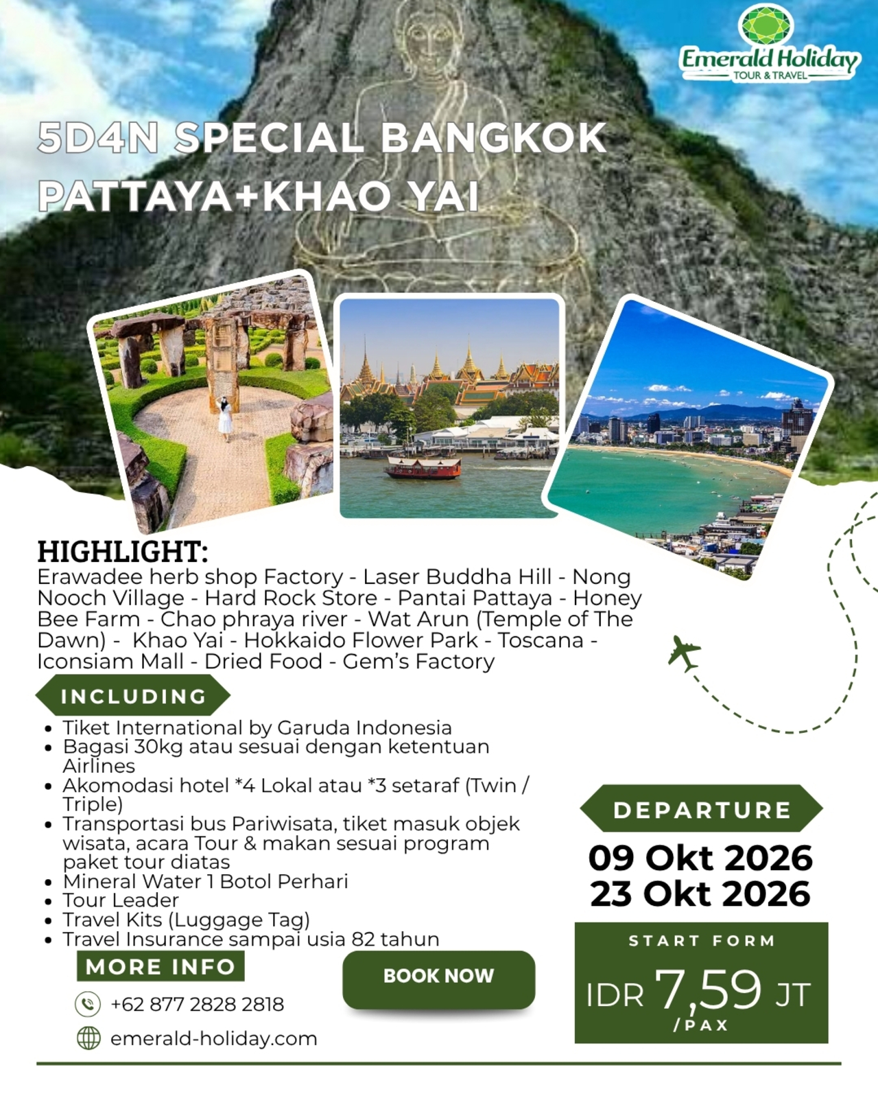 5D4N SPECIAL BANGKOK PATTAYA KHAO YAI